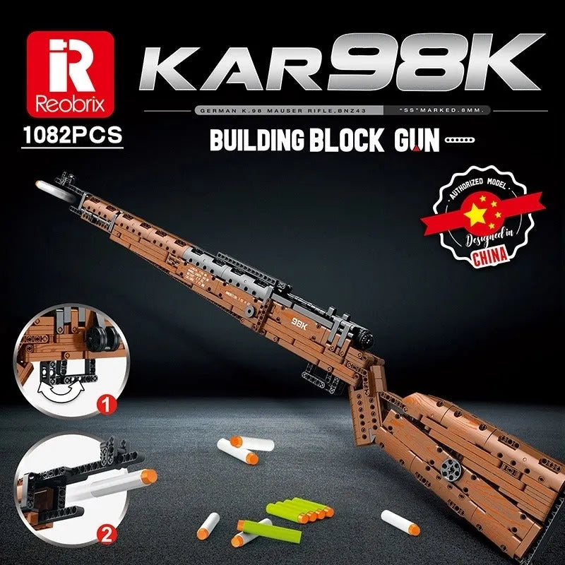 Mauser 98K Sniper Rifle Gun V2 - Building Blocks set compatible Lego - Turbo Moc