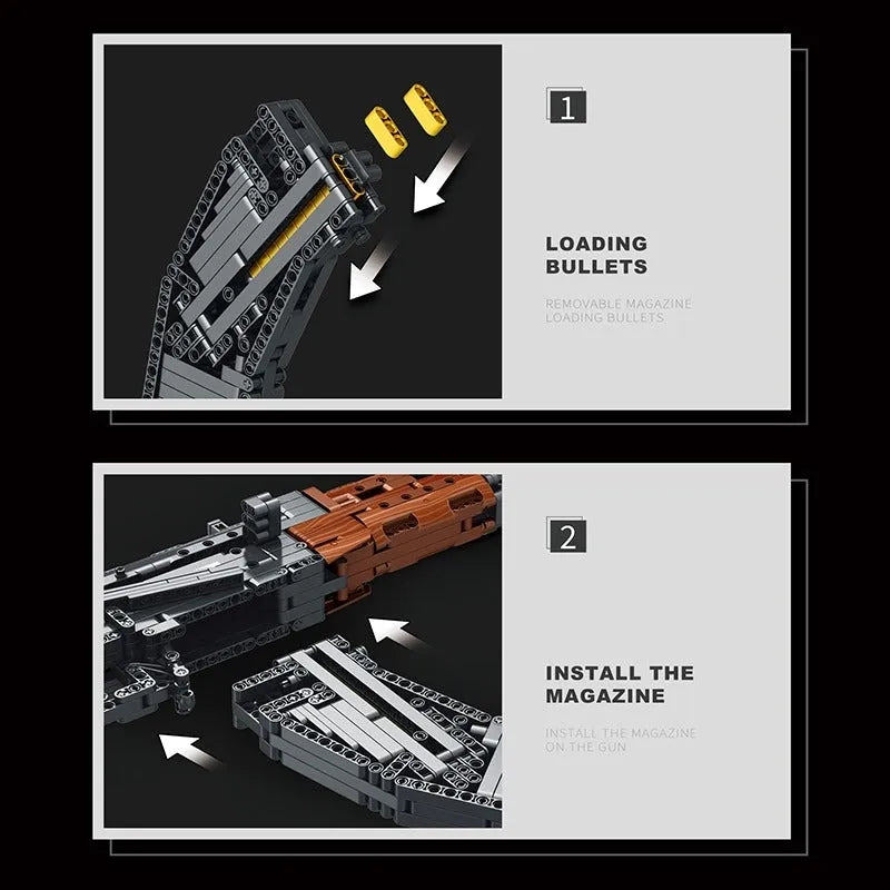 AK47 Assault Rifle V2 - Building Blocks set compatible Lego - Turbo Moc