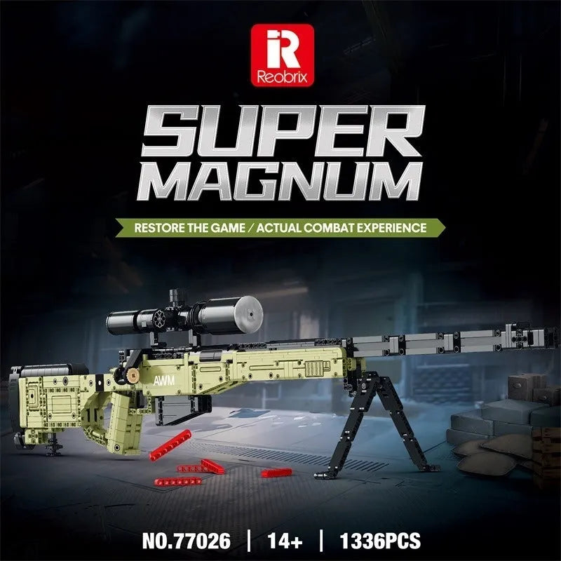 Military Super Magnum AWM Sniper - Building Blocks set compatible Lego - Turbo Moc