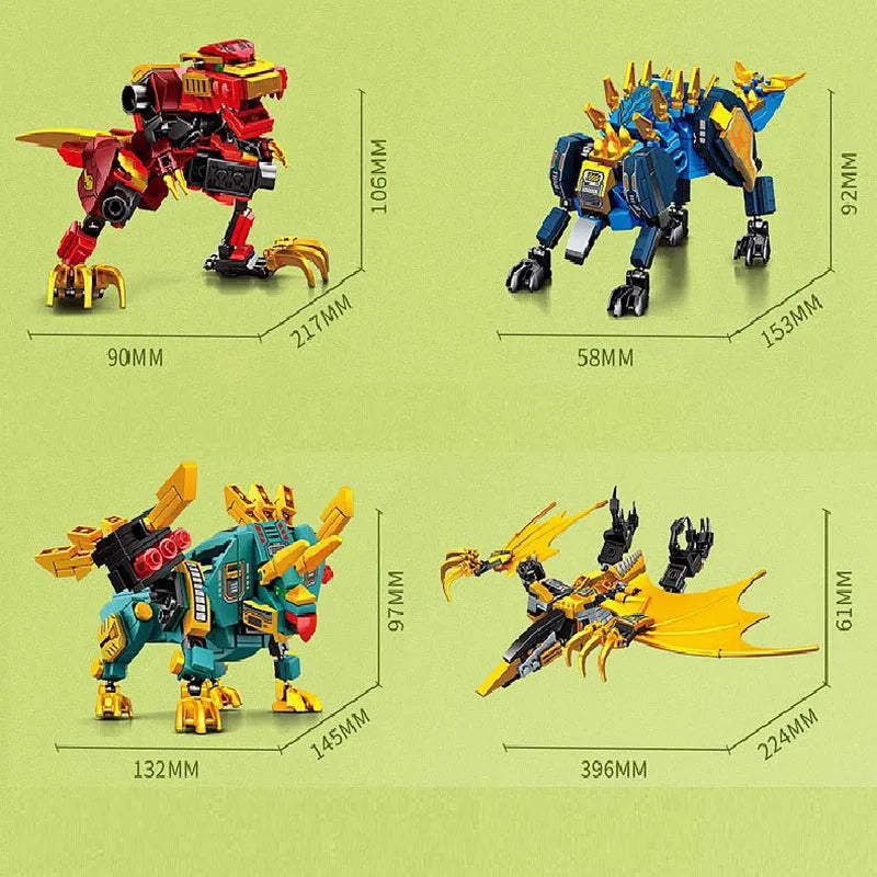 Mecha Deformation Dinosaur Transformation Bricks Toys - Building Blocks set compatible Lego - Turbo Moc