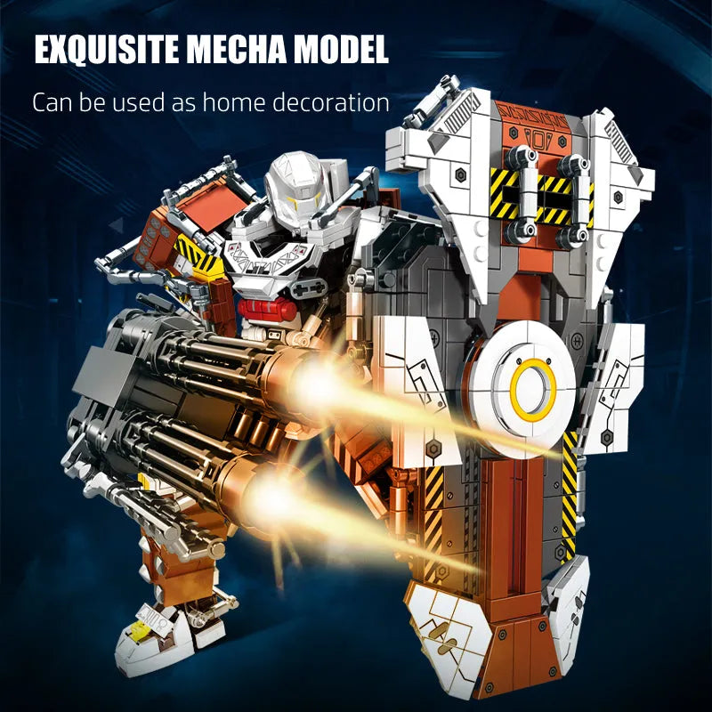 Mecha MU2 Heavy Defense White Shark Robot Bricks Toy - Building Blocks set compatible Lego - Turbo Moc