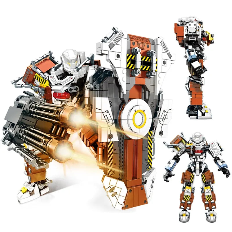 Mecha MU2 Heavy Defense White Shark Robot Bricks Toy - Building Blocks set compatible Lego - Turbo Moc