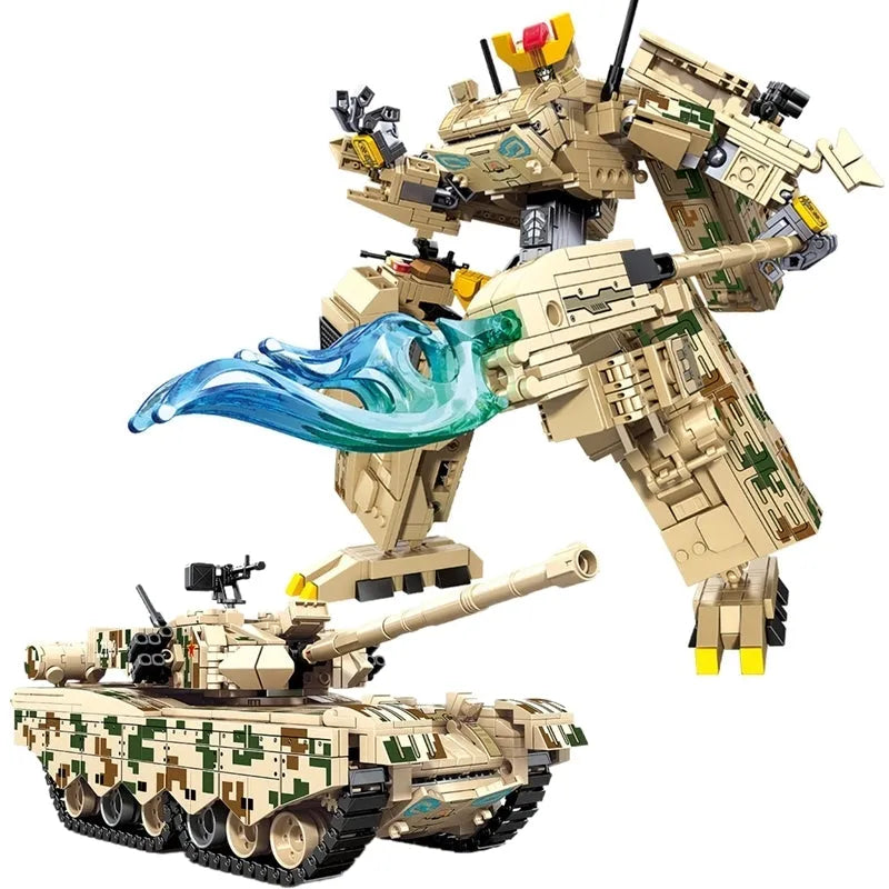 Mecha Transformers Robot Battle Tank Deformation Bricks Toy - Building Blocks set compatible Lego - Turbo Moc