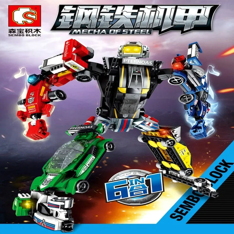 Mechanical Transformation Robot Racing Car Bricks Toy - Building Blocks set compatible Lego - Turbo Moc