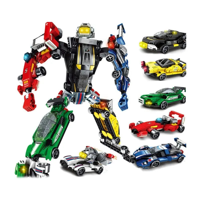 Mechanical Transformation Robot Racing Car Bricks Toy - Building Blocks set compatible Lego - Turbo Moc