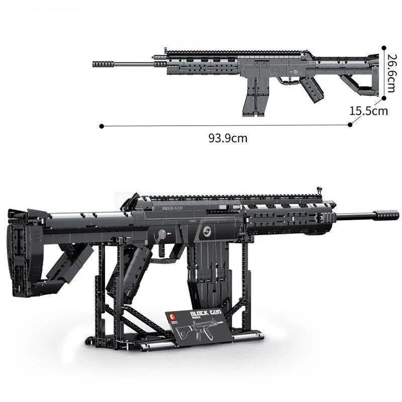 Heavy Duty SMG Combat Rifle - Building Blocks set compatible Lego - Turbo Moc