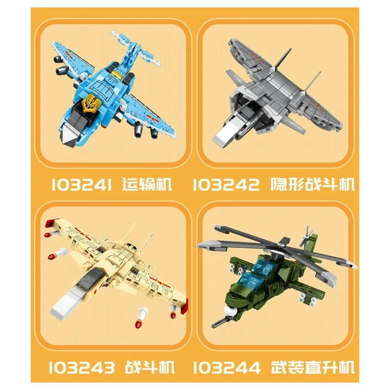 Steel Mecha Transformed Fighter Robot Bricks Toys - Building Blocks set compatible Lego - Turbo Moc