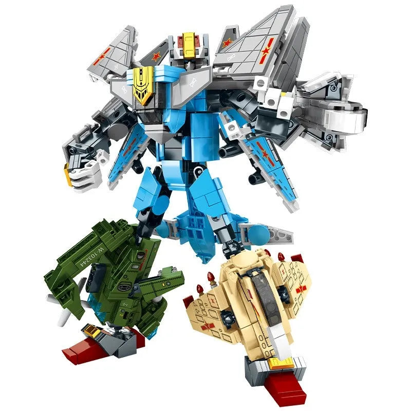 Steel Mecha Transformed Fighter Robot Bricks Toys - Building Blocks set compatible Lego - Turbo Moc