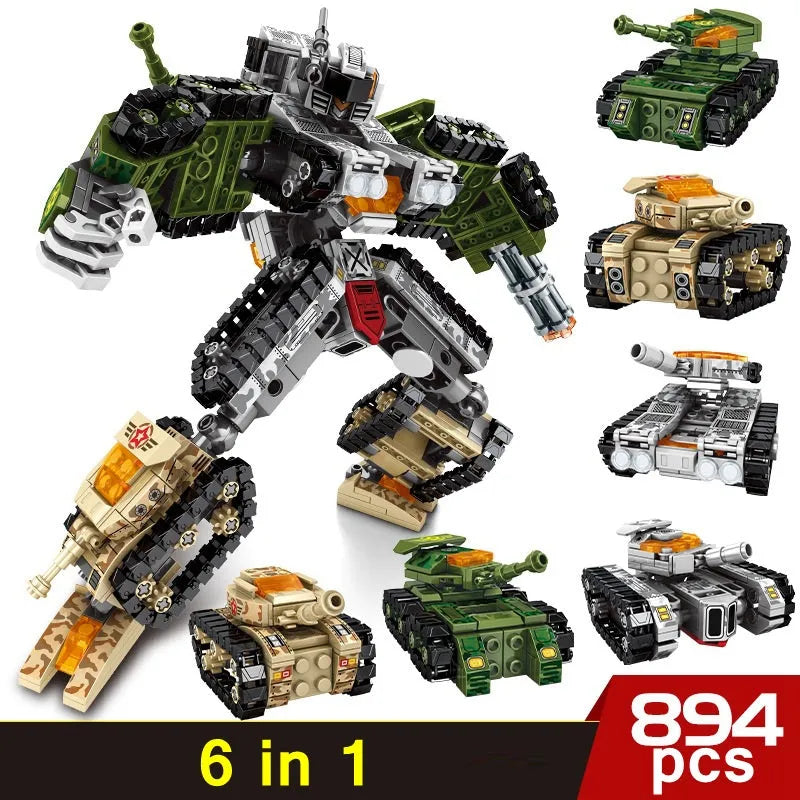 Transformers Mechanical Robot Tank Fighter Bricks Toy - Building Blocks set compatible Lego - Turbo Moc