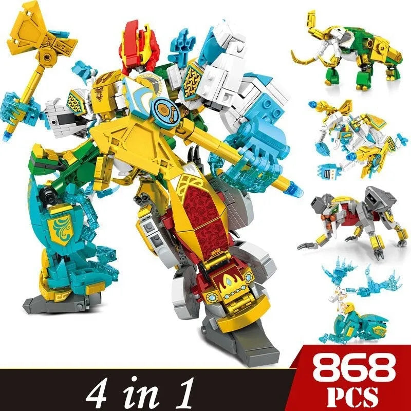 Transforming Mecha Robot Therion Totems Bricks Toy - Building Blocks set compatible Lego - Turbo Moc