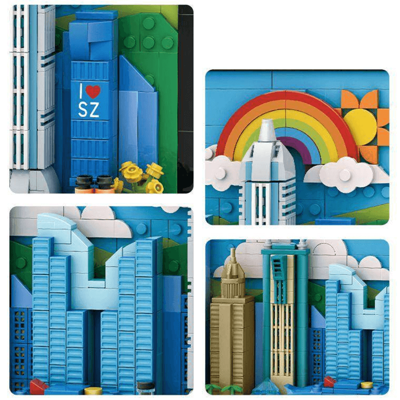 Shenzhen Skyline 644pcs - Building Blocks set - Turbo Moc