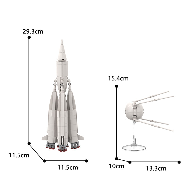 Sputnik 1 & R-7 rocket 8K71PS M1-1PS 541pcs - Building Blocks set - Turbo Moc