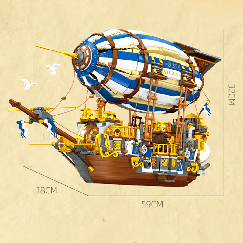 SteamPunk Airship 3271pcs - Building Blocks set - Turbo Moc