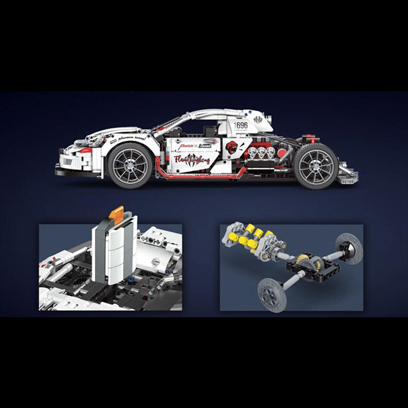 Porsche 911 RSR Dragster s set, compatible with Lego