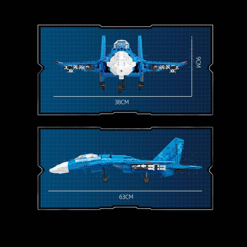 The 63cm SU-35 Fighter 1529pcs - Building Blocks set - Turbo Moc