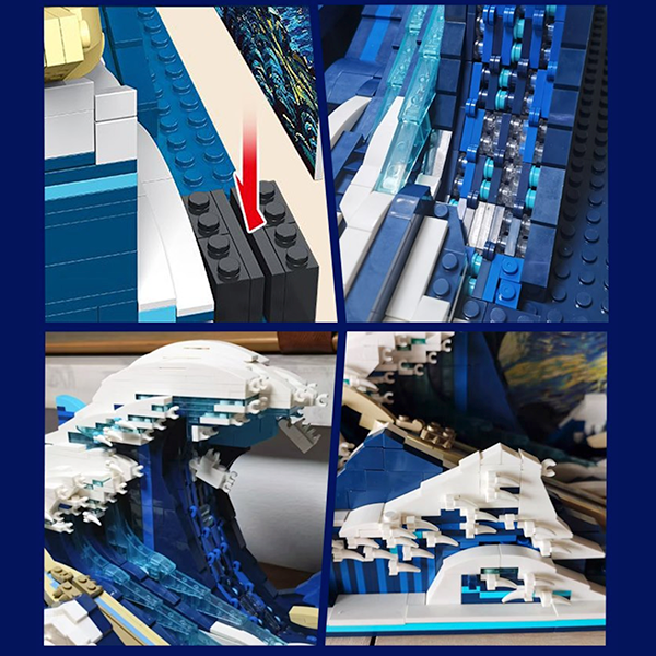 The Great Wave off Kanagawa 1829pcs - Building Blocks set - Turbo Moc