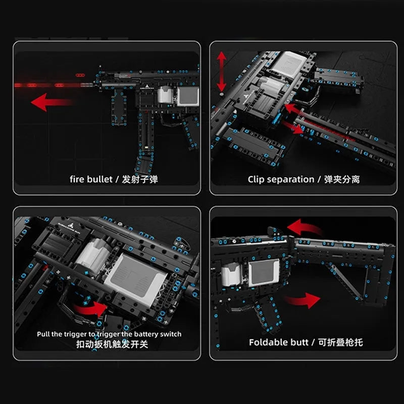 MP5 Submachine Gun - Building Blocks set compatible Lego - Turbo Moc