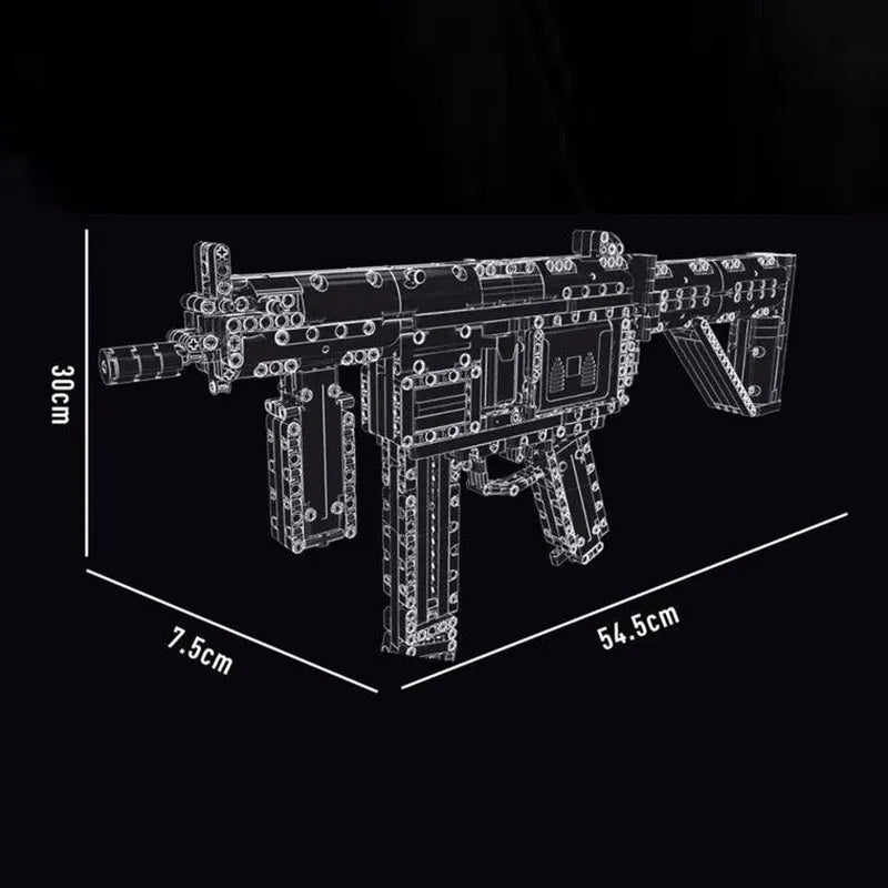 MP5 Submachine Gun - Building Blocks set compatible Lego - Turbo Moc