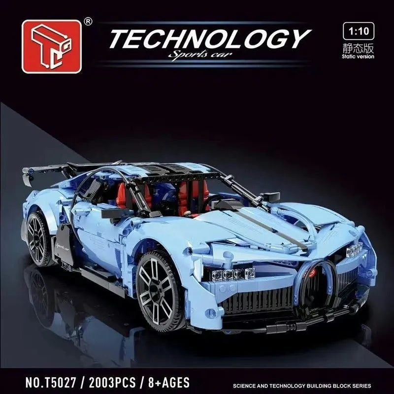 Lego Bugatti Chiron Sport Blue Building Blocks Set Turbo Moc