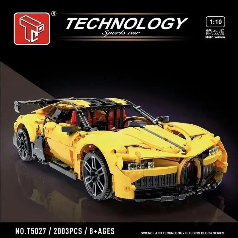 Bugatti Chiron Sport Yellow - Building Blocks set compatible Lego - Turbo Moc