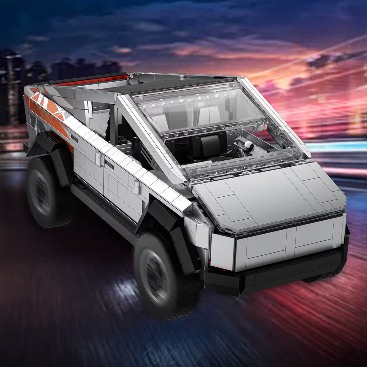 Tesla Cybertruck made from lego building blocks from Turbo Moc