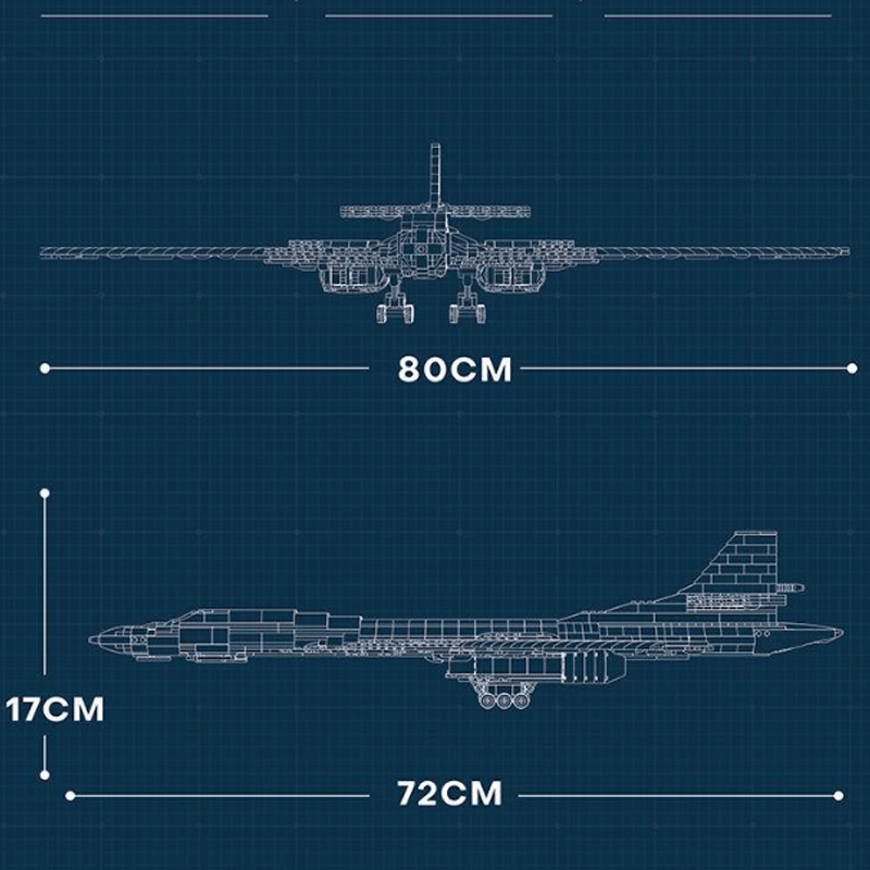 TU-160 Strategic Bomber 1597pcs - Building Blocks set - Turbo Moc