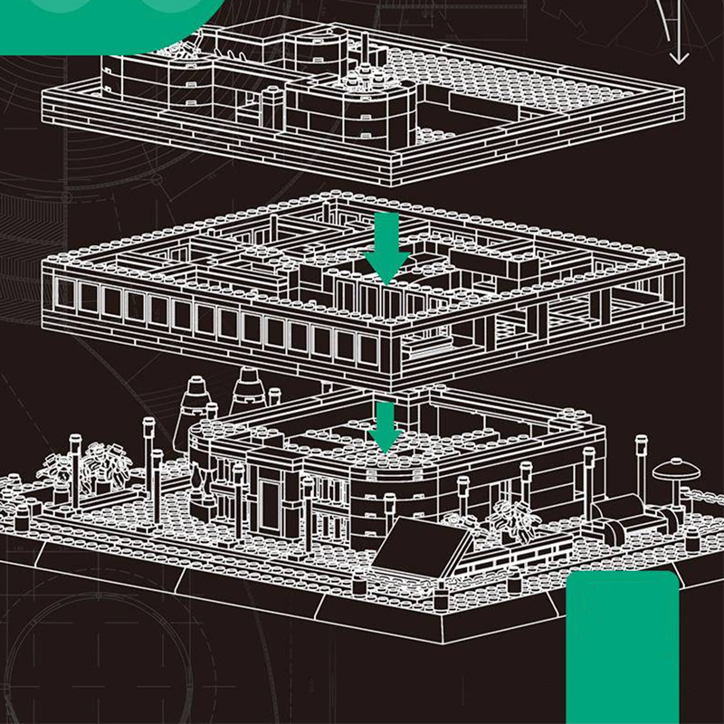 Villa Savoye, Paris 1225pcs - Building Blocks set - Turbo Moc