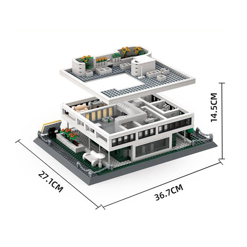 Villa Savoye, Paris 1225pcs - Building Blocks set - Turbo Moc