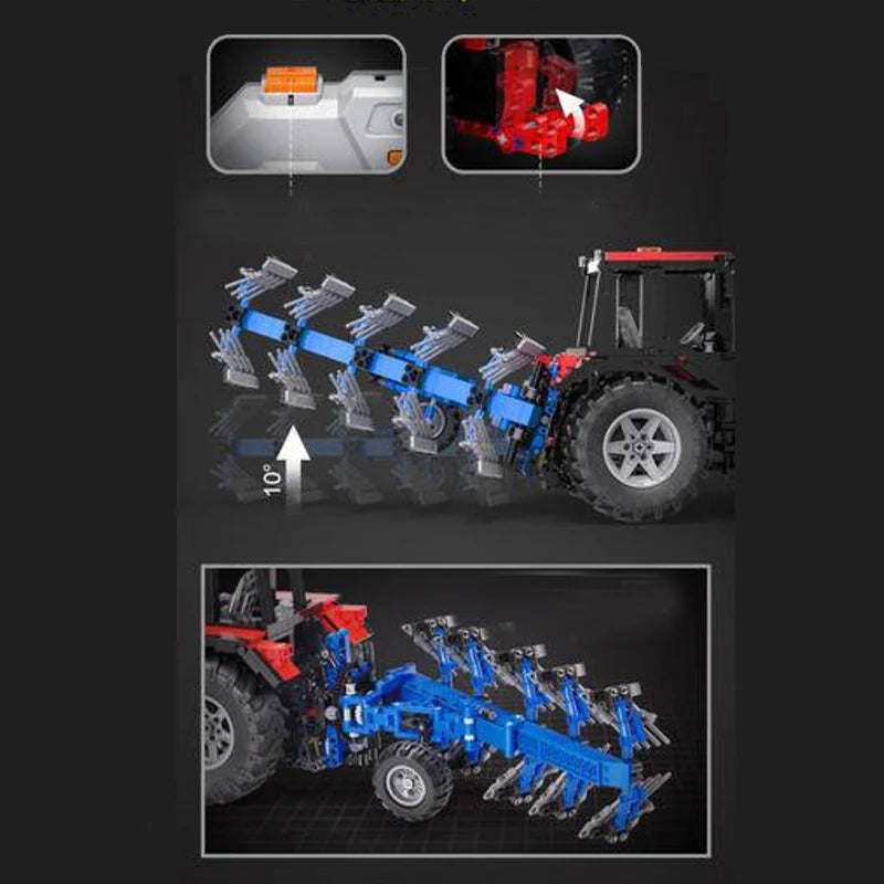 Remote Controlled Plowing Tractor 1675pcs-Turbo Moc