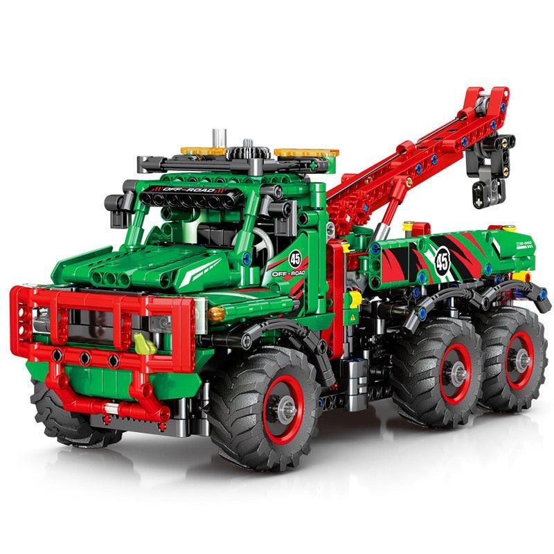 x6 Crane Construction Truck - Building Blocks Set | Turbo Moc