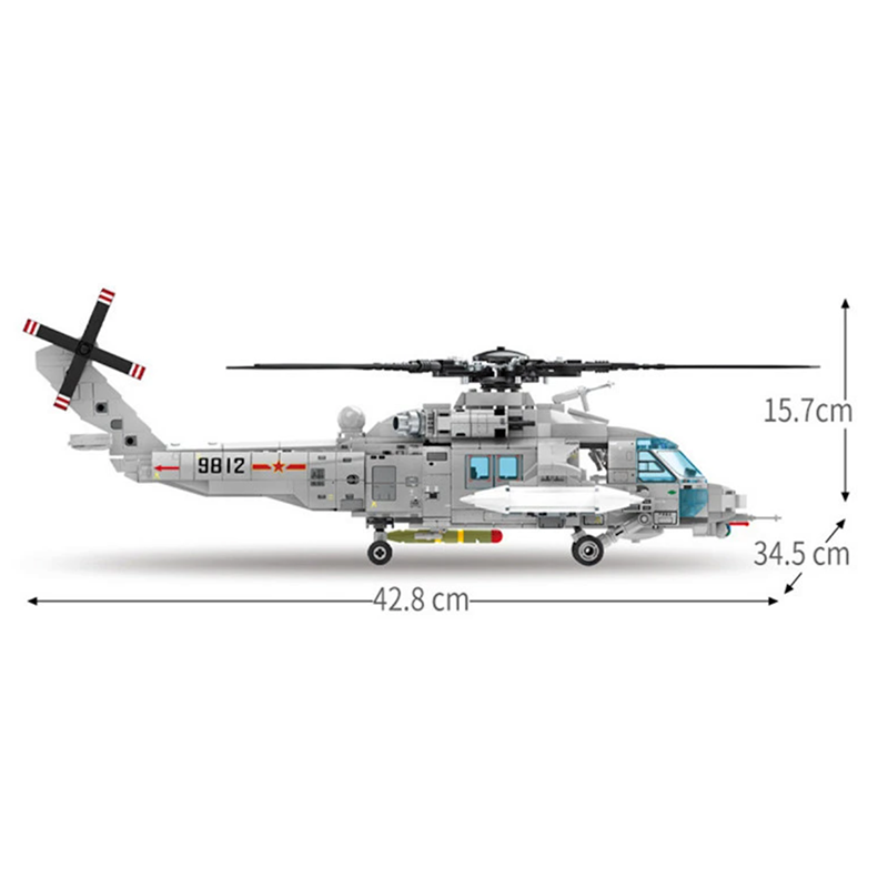 Z-20 Attack Helicopter 934pcs - Building Blocks set - Turbo Moc